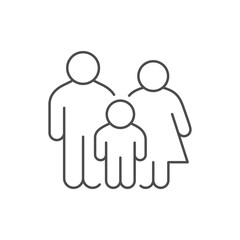 Family with one child line icon