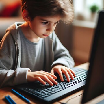 Crian&ccedil;a utilizando computador 