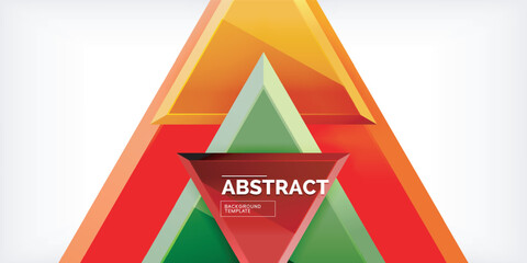 Abstract background - colorful triangles with 3d effect. Vector Illustration For Wallpaper, Banner, Background, Card, Book Illustration, landing page