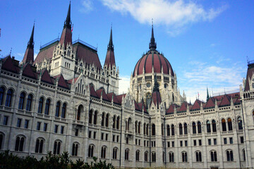 Fototapeta premium Hungarian parliament building, parliament of Budapest, Budapest, Europe, EU, a notable landmark of Hungary, popular tourist destination in Budapest.Gothic Revival, baroque, renaissance.