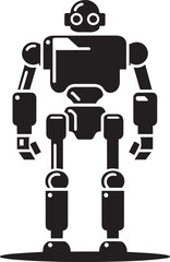 Modern action war robot silhouette vector illustration isolated on a white background