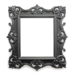 PNG black ornate frame, transparent background