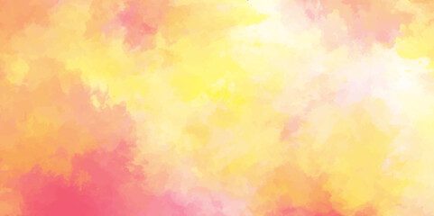 abstract watercolor background .watercolor background with pink and yellow color. Fantasy light red, pink shades watercolor background. subtle watercolor pink yellow gradient illustration.	