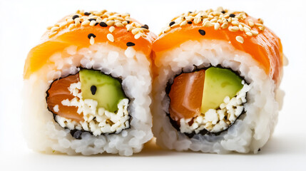 Sushi Sensation: A Detailed Look at Salmon and Avocado Rolls