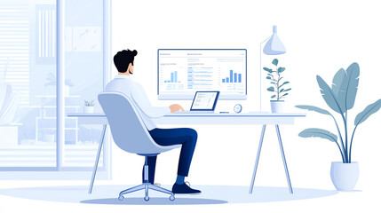 Obraz premium Person working in modern office environment