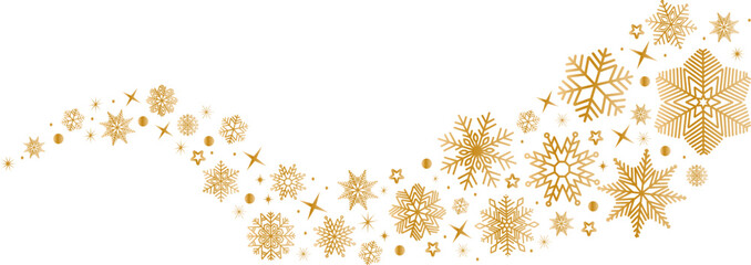 Snowflakes border in wave shape.Golden snowflakes with stars border. Golden snowflakes wave vector. Christmas decoration.	Template with a christmas elements .Snowflakes background