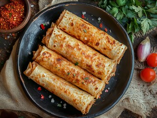 A Tantuni. The most popular Turkish dishes. A dish of thinly sliced beef or chicken, sautéed with...