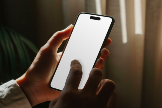 Mobile phone screen png product mockup, transparent design