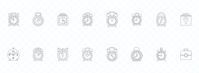 LINE Vector Time and Clock icons set. Wall clock icon vector illustration.