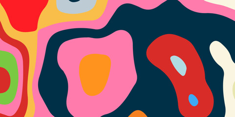 Abstract 3D paper cut art. Colorful background with wavy layered paper craft. Artistic vector cut out shapes with realistic shadow. Bright carving texture.