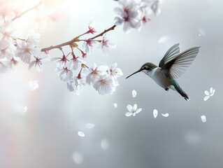 hummingbird and flower