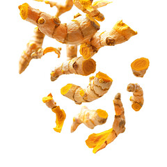 Floating dried turmeric