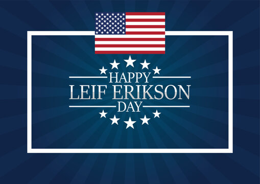 Happy Leif Erikson Day wallpaper with shapes and typography, banner, card, poster, template. Happy Leif Erikson Day, background