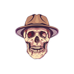 Skull Wearing a Fedora Hat