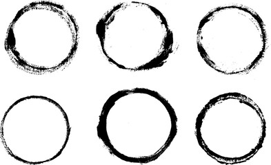 Grunge Circle Round Stamp Frame Vector Set