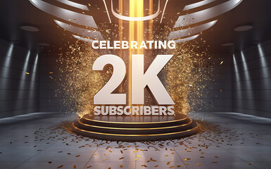 1k subscribe, 1000 followers card with vibrant 3D background. social banner happy celebration , blog. likes celebration. Social media poster