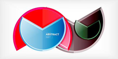 Glass reflective geometric round shapes background. Vector Illustration For Wallpaper, Banner, Background, Card, Book Illustration, landing page