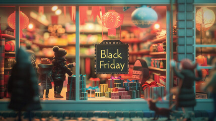 Fototapeta premium a scene Black friday shopping 
