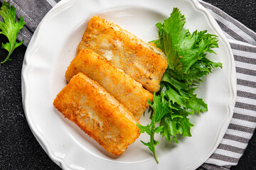 fish sticks fish in batter fresh meal food snack on the table copy space food background rustic top view Pescetarian diet