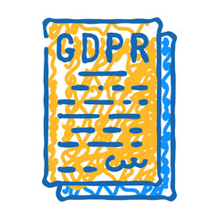 gdpr general data protection regulation in european union doodle icon sketch vector. gdpr general data protection regulation in european union sign. isolated symbol illustration