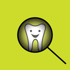 vector illustration of checking teeth