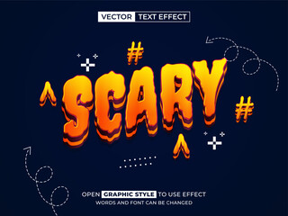 scary editable text, font effect, 3d text for title