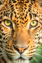 Obraz premium The photos are close to the eyes and faces of the animals, of a Jaeger