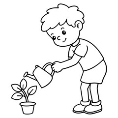 cartoon-little-boy-watering-young-plant-