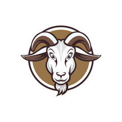 goat head logo template vector illustration on white background. goat head mascot