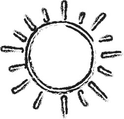 Sun brush strokes. Ink elements