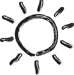 Sun brush strokes. Ink elements