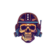 Neon Skull Gamer Logo