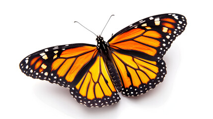 A beautiful monarch butterfly isolated on white background ,The Timeless Beauty of Monarch Butterflies On White Background 