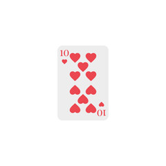 Hearts 10, playing card, vector design
