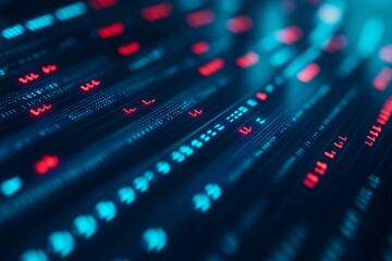 Abstract representation of data streams with bright colors highlighting binary code patterns in a digital environment