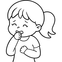cartoon-little-girl-feeling-unwell-and-coughing-
