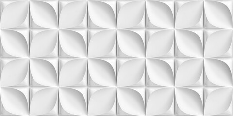 3D tiles made of white leather