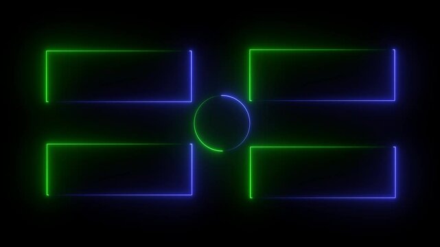 
Seamless loop  animation rectangles frame ultra video motion graphic. Animated borders frame glowing neon lights loop animation. Subscribe template glowing neon rectangle border frame line animation