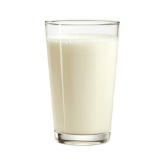 Glass of skim milk with a light and refreshing appearance. isolated on transparency background