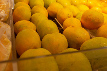 Fresh manggo on local farmer market. Healthy food.