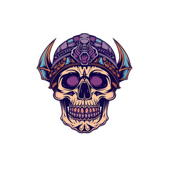 Fototapeta premium Skull with Crown Illustration