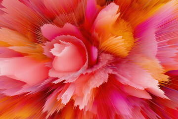 Vivid abstract floral digital art explosion