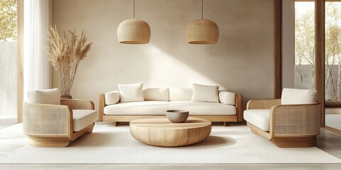 Modern Living Room with Natural Light and Minimal Design