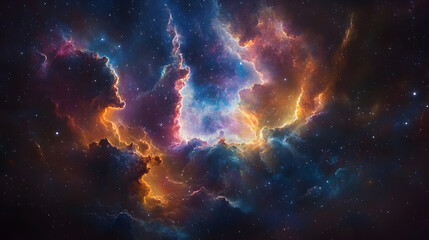 Fototapeta premium Colorful Galaxy Cloud and Nebula in Starry Space Night