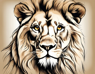 Fototapeta premium Lion drawing mammal animal Background