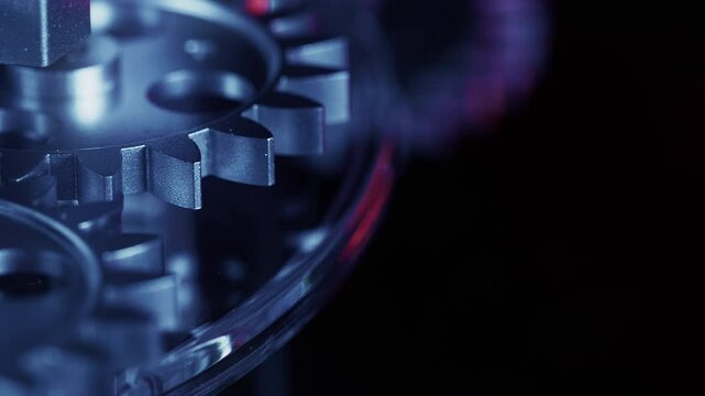 Abstract Industrial Mechanic Turning of Clock Gears