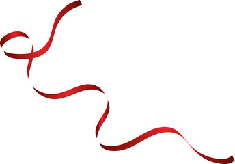 Red ribbon shadow. Decoration for holiday, new year