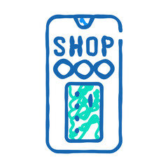 payment by phone doodle icon sketch vector. payment by phone sign. isolated symbol illustration