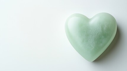 Fototapeta premium Jade heart on white, symbol of love, health