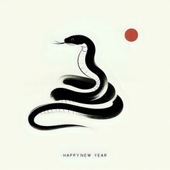 Fototapeta premium Serpentine Elegance: A New Year's Celebration